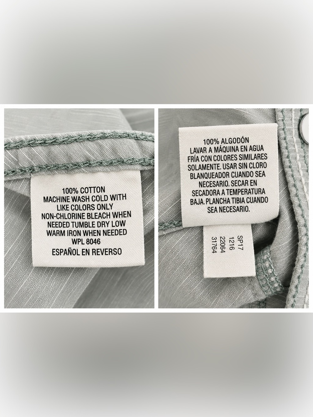 INC International Concepts Sage‎ Green Utility Roll Tab Button-Up Shirt - Picture 7 of 8